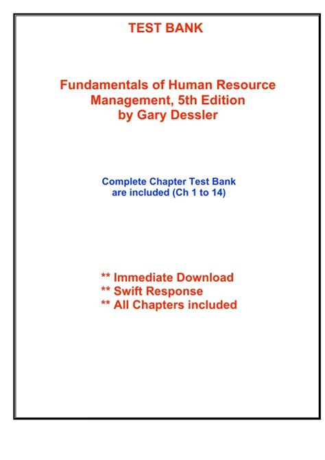 Human Resource Management 5e - Test Bank