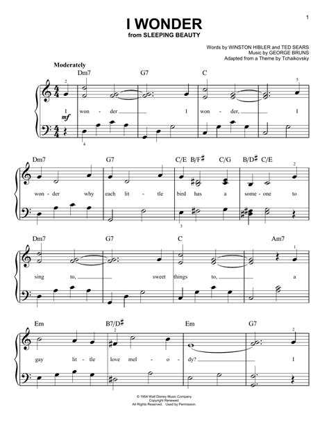 I Wonder Sheet Music
