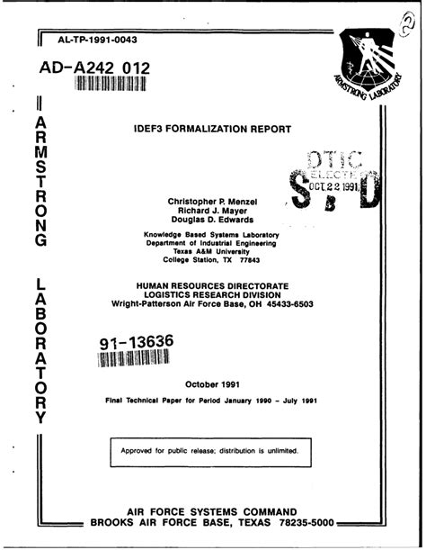IDEF3 Formalization Report