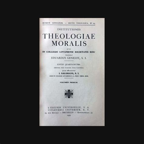 INSTITUTIONES THEOLOGIAE MORALIS