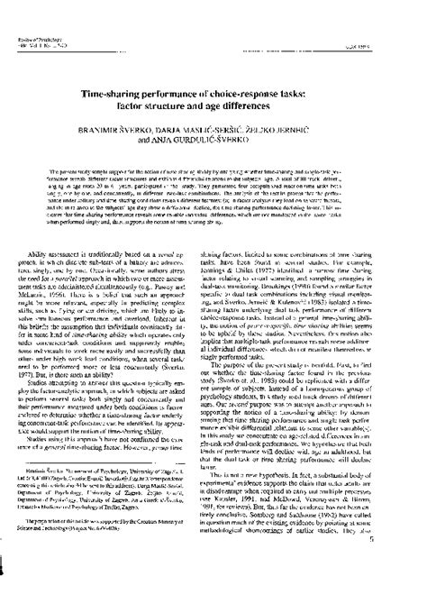 Individual Differences in Time-Sharing Performance
