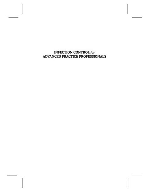 Infection Control for Advanced Practice Professionals