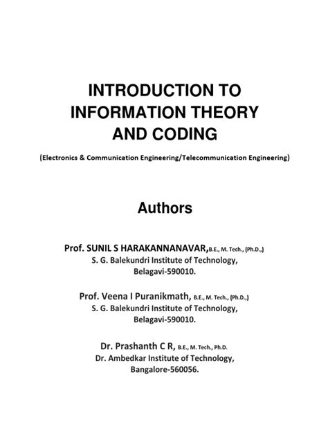 Information Theory and Coding
