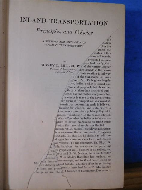 Inland Transportation Principles and Policies