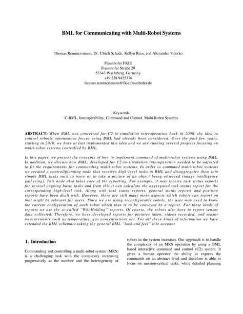 Interacting with Multi-Robot Systems Using BML