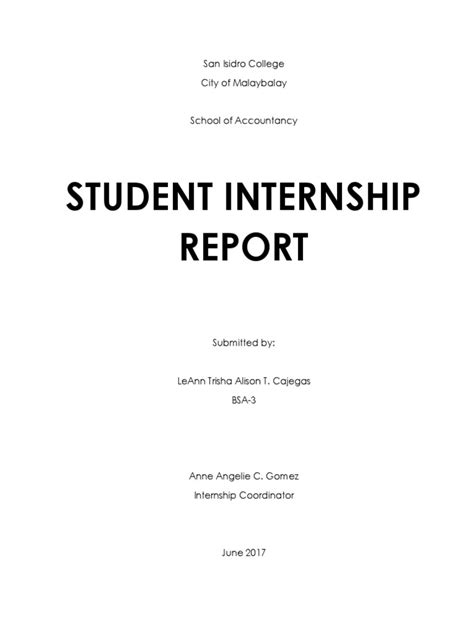 Internship report