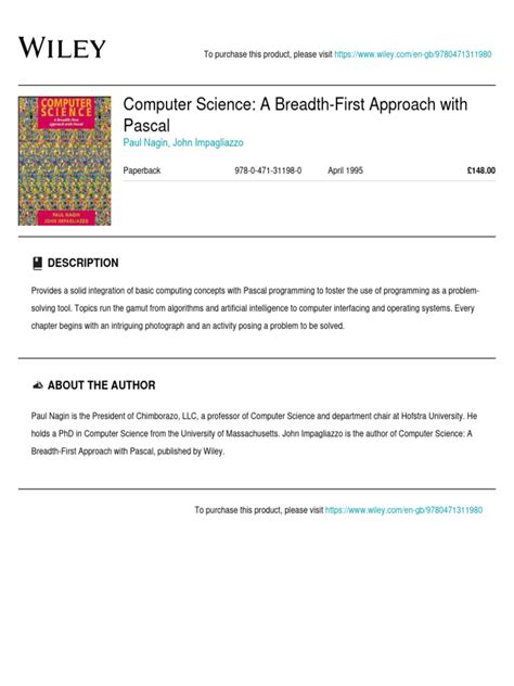 Introduction to Computer Science Using Pascal