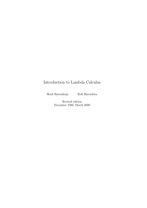Introduction to Lambda Calculus