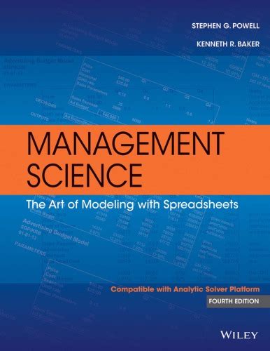 Introduction to Management Science, 4th ed.