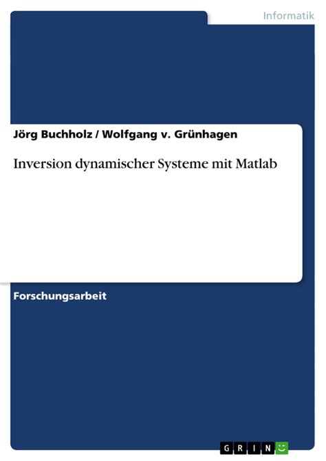Inversion dynamischer Systeme mit Matlab (German Edition)