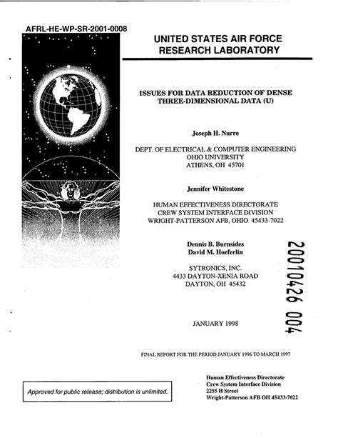 Issues for Data Reduction of Dense Three-Dimensional Data