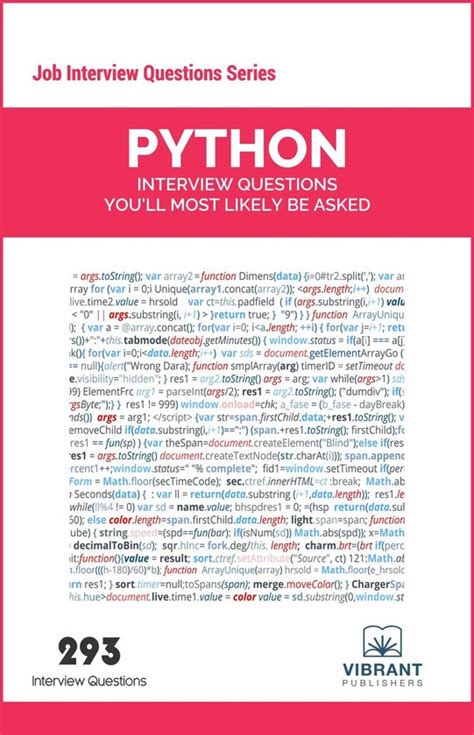JOB INTERVIEW QUESTIONS (SERIES): Python