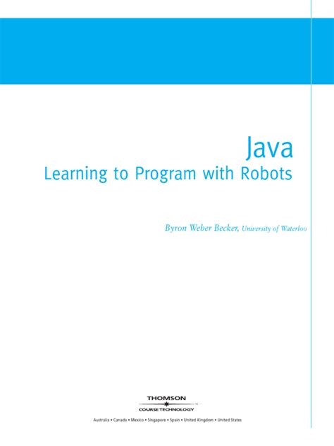 Java Learning to Program With Robots
