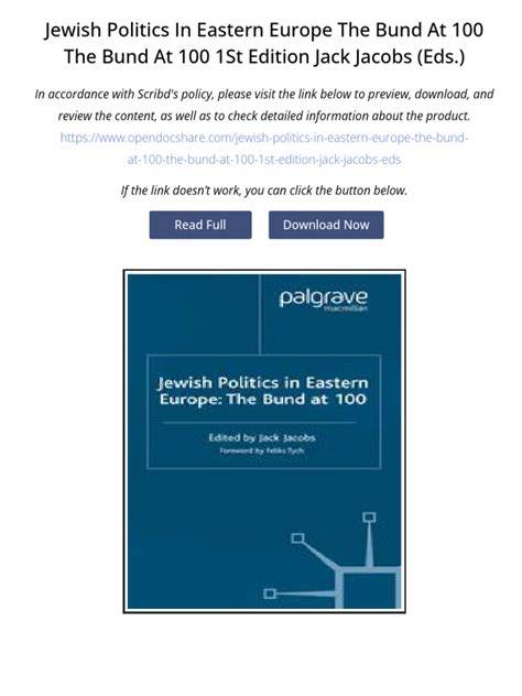 Jewish Politics in Eastern Europe