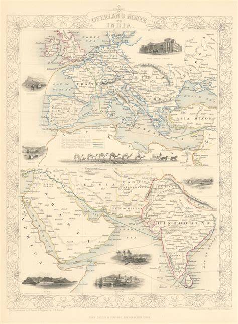John Tallis Map of India 1851