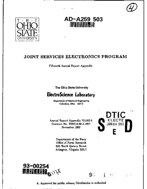 Joint Services Electronics Program. Appendix