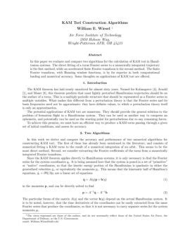 KAM Tori Construction Algorithms