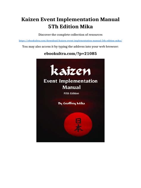 Kaizen Event Implementation Manual