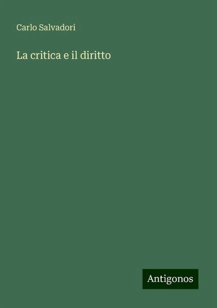 La Critica e IL Diritto