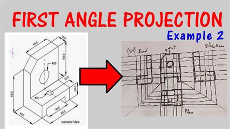 Machine Drawing (in First Angle Projection Method)