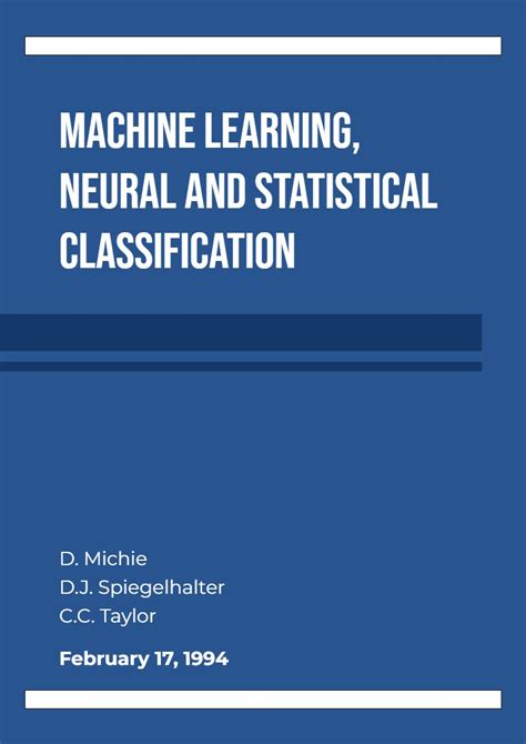 Machine Learning: Neural and Statistical Classification