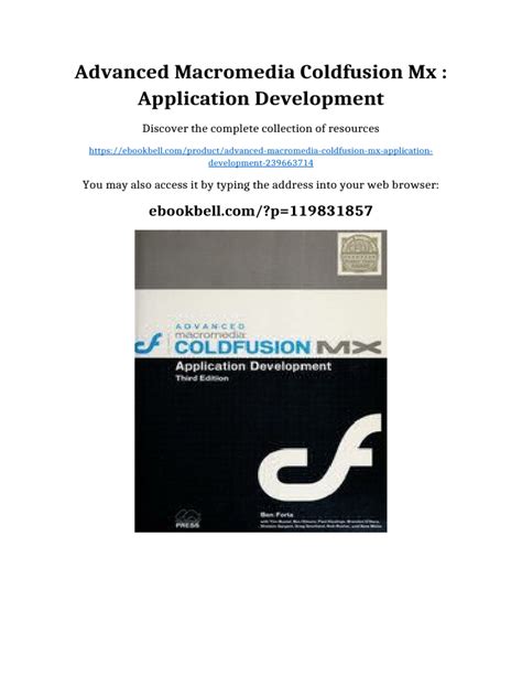 Macromedia Coldfusion Mx Development