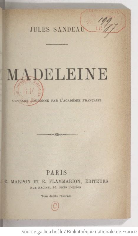 Madeleine... par Jules Sandeau ... 1884 [Leather Bound]
