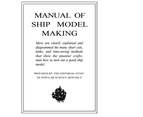 Manual of Ship Model Making
