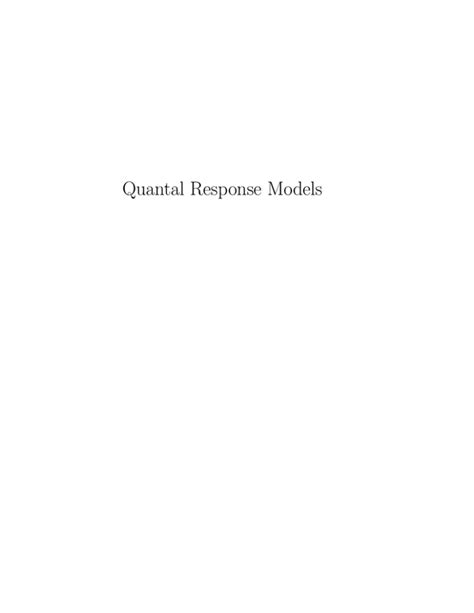 Mathematical models of quantal response serfaces