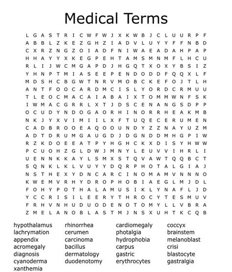 Medical Terms - Word Search