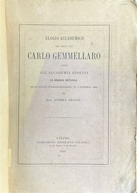 Memorie Del Prof. Carlo Gemmellaro... (Italian Edition)