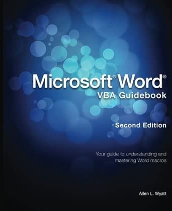 Microsoft Word VBA Guidebook