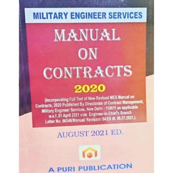 Military Engineering Services - MES Manual on CONTRACTS