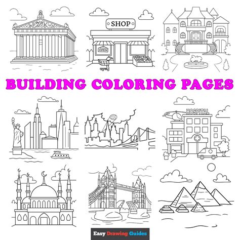 Mindfulness Coloring- Buildings