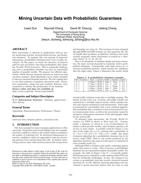 Mining Uncertain Data With Probabilistic Guarantees