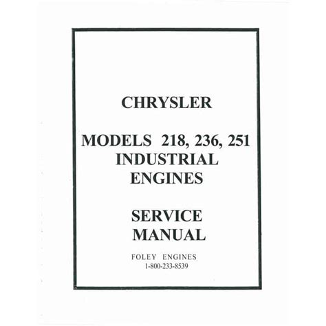 Misc. Engines Chrysler 236 Service Manual