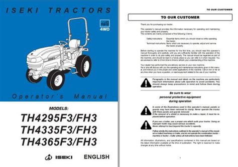 Misc. Tractors Iseki TS1902 Operators Manual