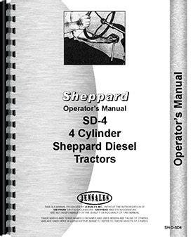 Misc. Tractors Sheppard SD4 Dsl Operators Manual