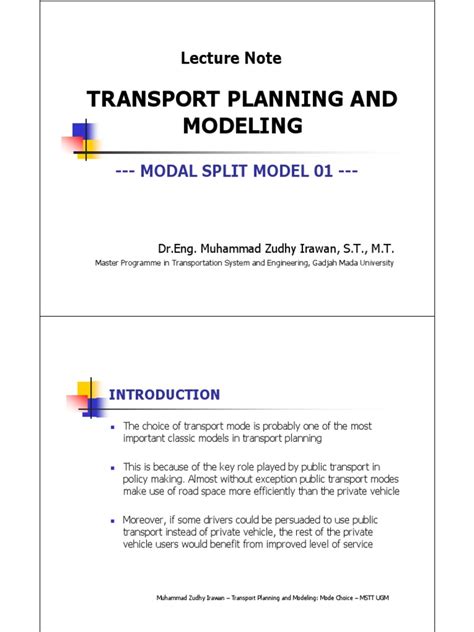 Modal split model development