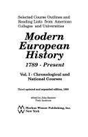 Modern European History, 1789-1963