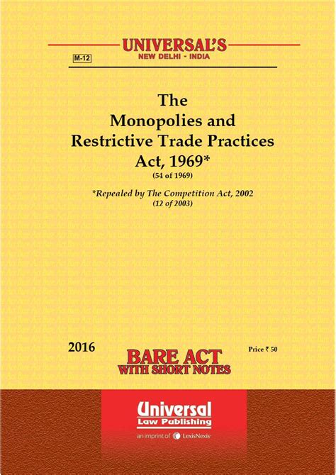 Monopolies and Restrictive Trade Practices