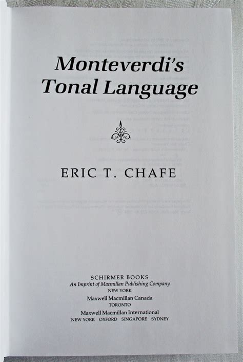 Monteverdi's Tonal Language