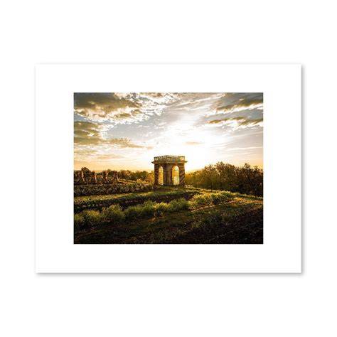Monticello Garden Pavilion Matted Print