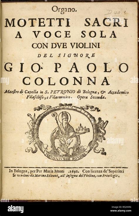 Motetti a voce sola ... Opera duodecima. < Partitura. >