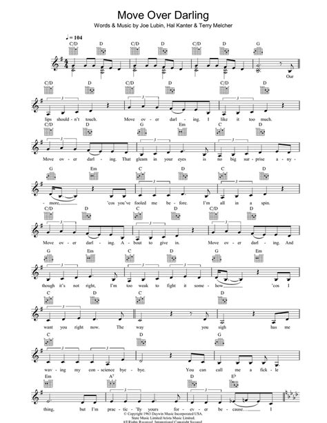 Move Over Darling Sheet Music