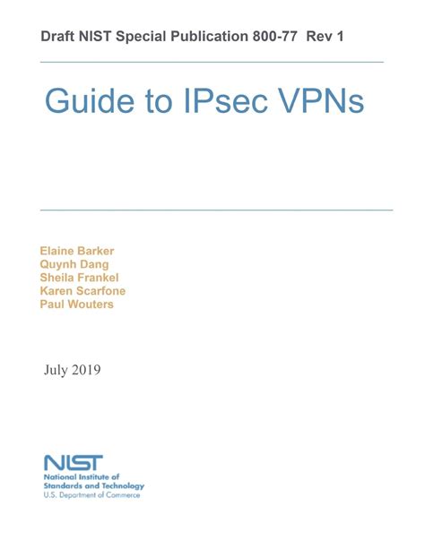 NIST Computer Guide to IPsec VPNs