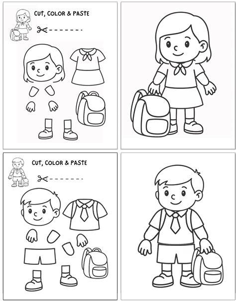 Natural Newbie Back to School Cut & Paste Worksheet