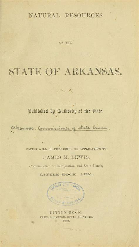 Natural Resources of the State of Arkansas ..