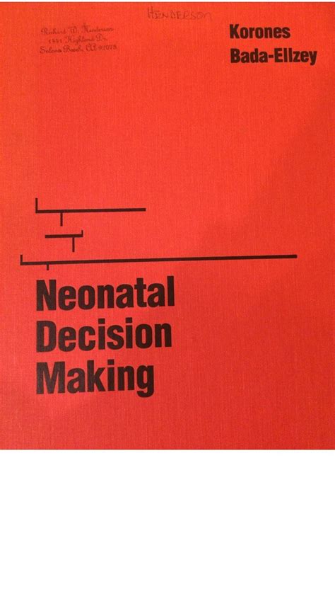 Neonatal Decision Making (Clinical Decision Making)