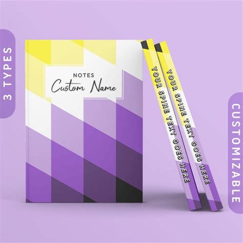 Non-binary Pride Notebook Enby Nonbinary LGBTQ